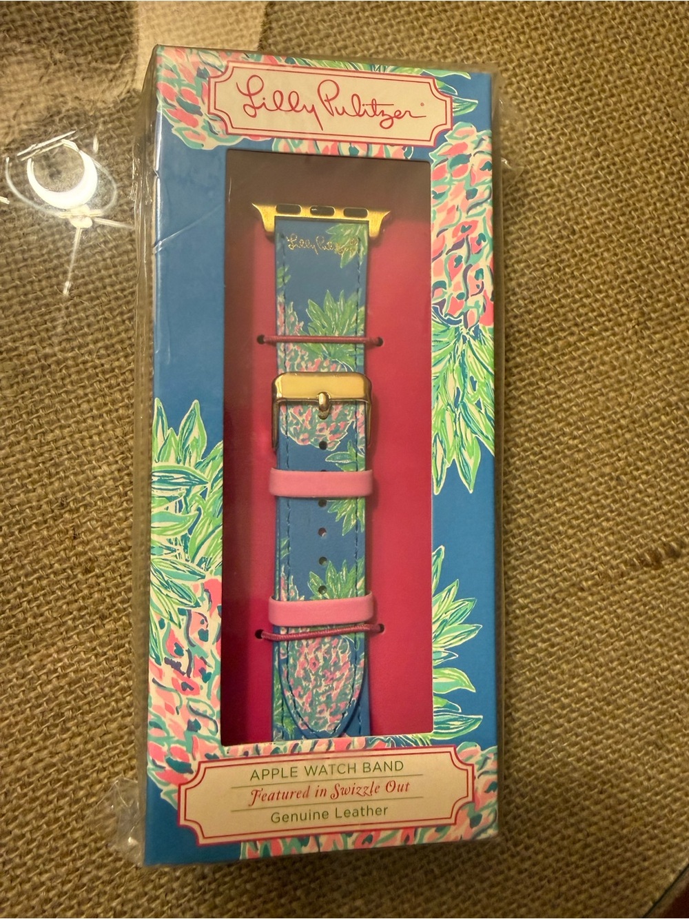 Lilly Pulitzer - “Swizzle Out”  Blue Floral Apple Watch Band 38 40 mm